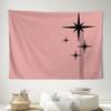 2D Flat - 2D Flat Printing 1950S Atomic Age Retro Starbursts in 50S Pink And Black Aesthetic Wall Tapestry for Living Room Accent - A Statement Piece 