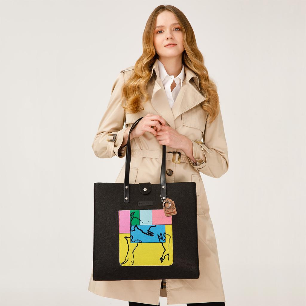 Biggdesign Dogs Felt Shoulder Bag