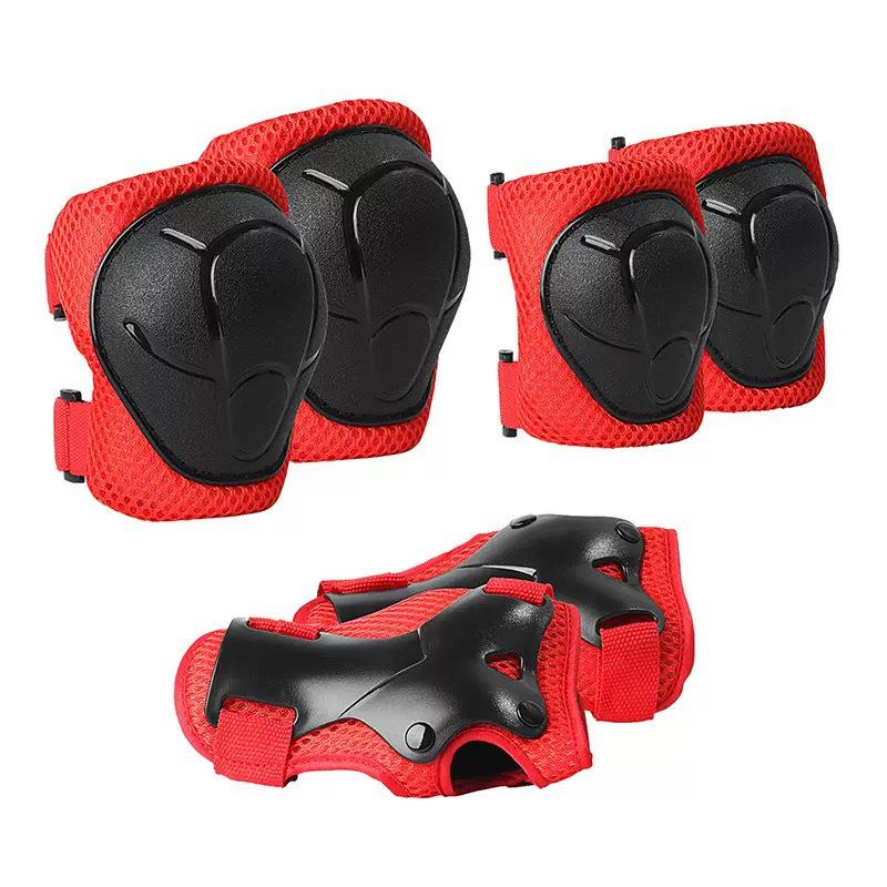 

Children s Protective Gear Set for Skating & Balance: Knee, Wrist, Elbow Pads One Size кирпич красный