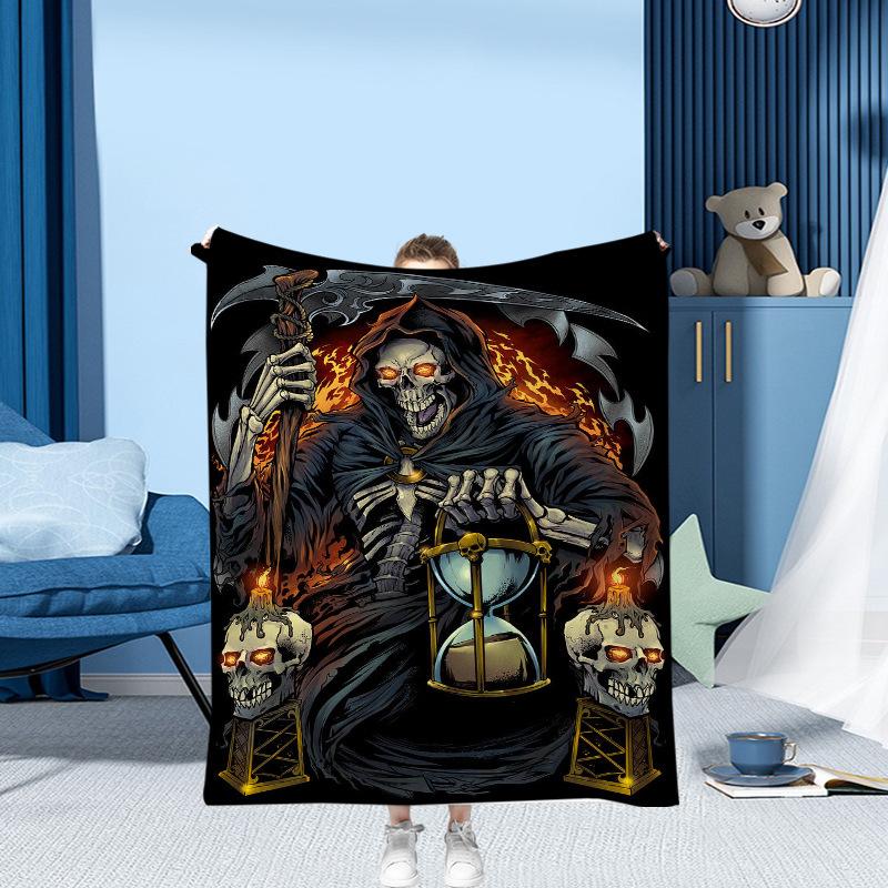 Halloween Pumpkin Head Series Printed Blanket for Sofa Bed Travel Camping Living Room Office Conditioning Blanket