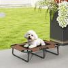 Elevated Dog Bed Foldable Pet Bed, Outdoor Dog Bed with Mesh Design, Coffee Oxford, 75 x 51 x 18 cm