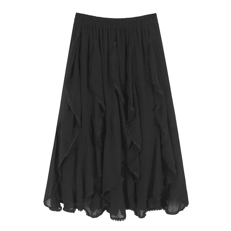 

Xitao Юбка асимметричного кроя с оборками GYX1639 L чёрный