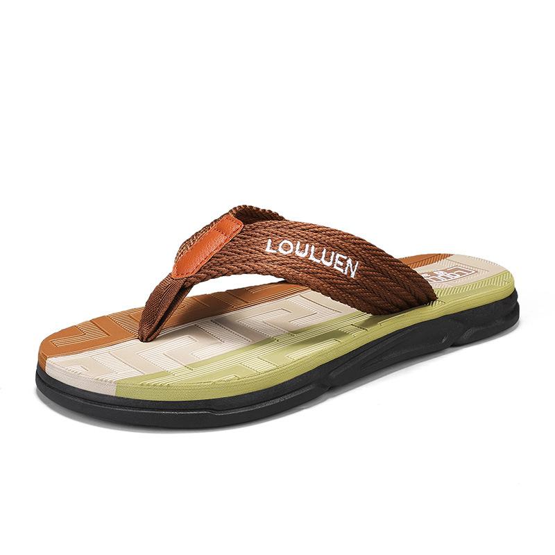

Toe slippers men s new summer wear wear wear-resistant casual non-slip sandals outdoor beach going out flip-flops men 44