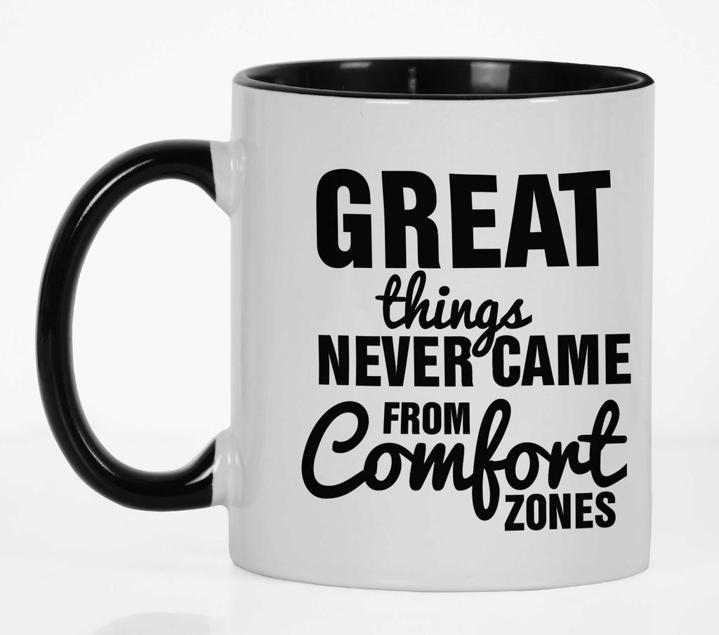Inkdotpot Great Things Never Came From Comfort Zones 11Oz Ceramic Coffee Mug Inspirational Quotes Gift For Employee Boss Coworkers