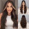 LISI HAIR Kvinner Lang Bølget Naturlig Svart Blonde Frontparykk Uten smell Syntetisk fiber Vannbølge Daglig slitasje Cosplayparykk