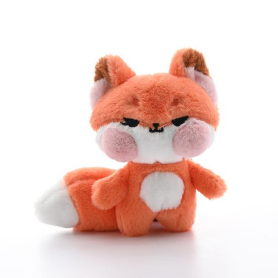 Plüsch Fuchs mit rosa Wangen Schlüsselanhänger Stofftier Puppe Schlüsselringhalter