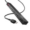 Power Strip with 10 Outlets, 2-prong (2m), Multiple Plug-in Layout, Surge Protection, Magnetic Closure, Dust Shutters, Master Switch, Swi