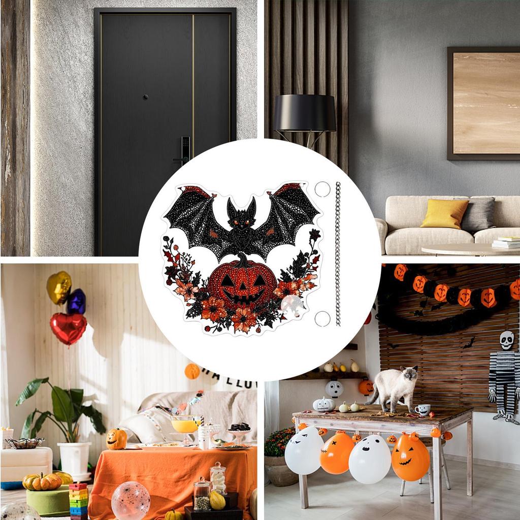 Front Door Horror Sign Door Scary Acrylic Round Sign Decoration Gothic Festive Ornament Hangable Scene Props for Bedroom Porch