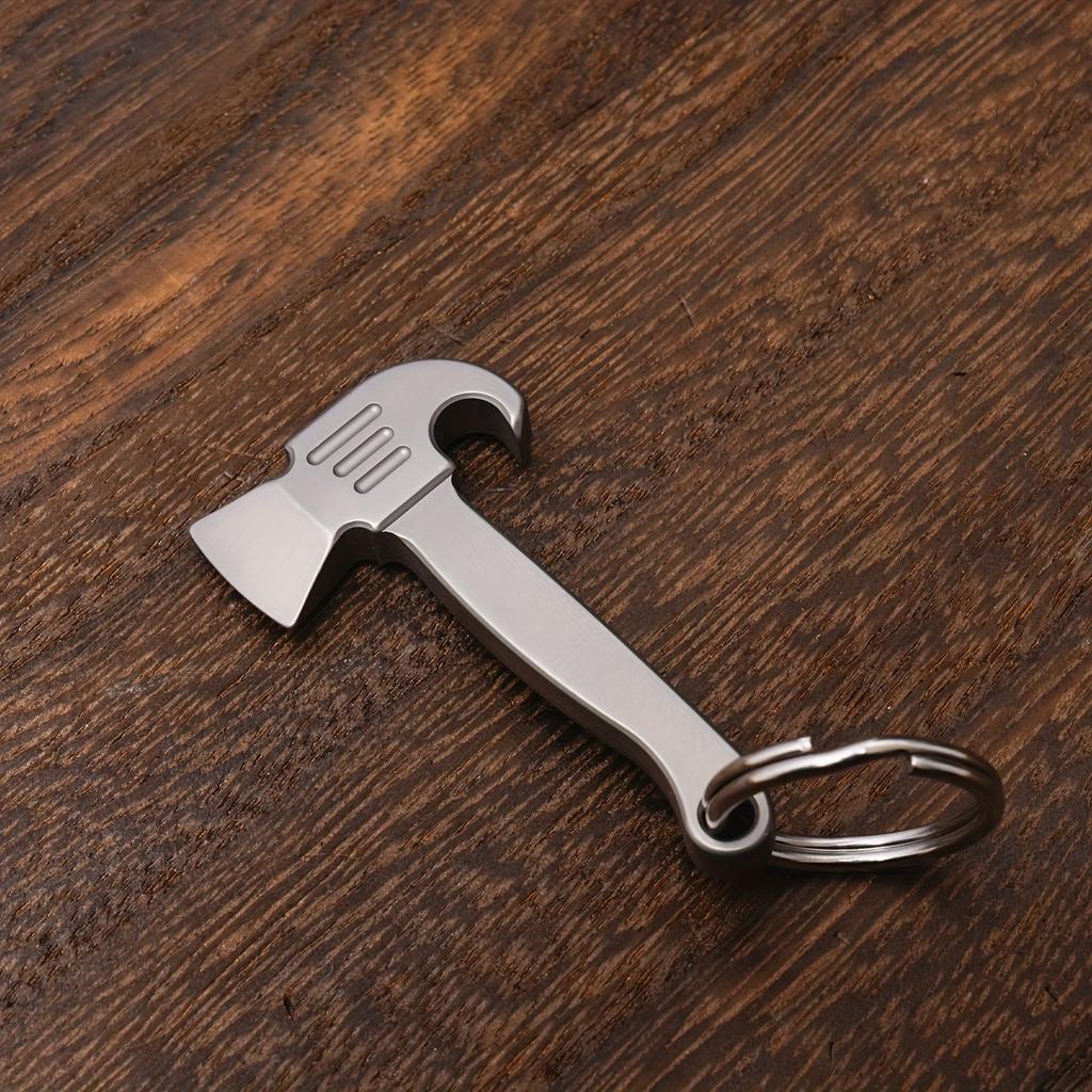 1pc Multifunctional Mini Portable Bottle Opener with Key Ring , Durable Metal EDC Tool for Camping, Hiking & Outdoor Adventures, Compact
