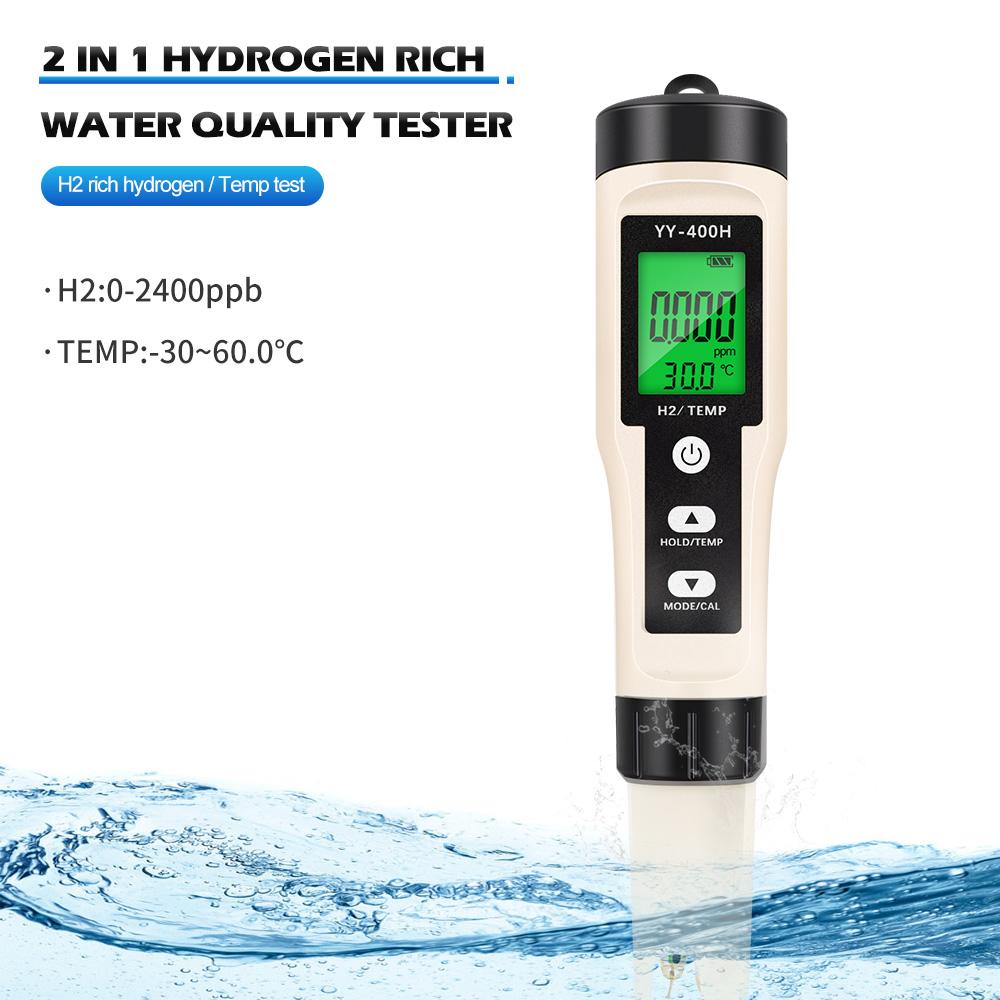 

4-в-1 Тестер води Монітор H2 PH ORP ТЕМП Метр Реактивний кисень Водень Аналізатор ATC 0-2400PPb для Акваріумів Басейнів Спа
