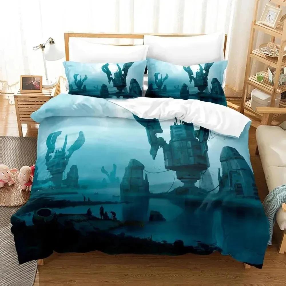 3D Print Sci Fi Structure Bedding Set Duvet Cover Bed Set Quilt Cover Pillowcase Comforter King Queen Size Boys Adult Bedding