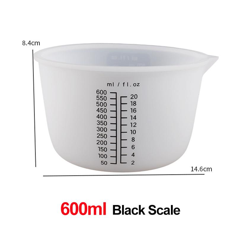 1PC 30-1000ml Silicone Measuring Cup Transparent With Scale Food-Grade Separating Cups DIY Cake Epoxy Resin Jewelry Making Tools