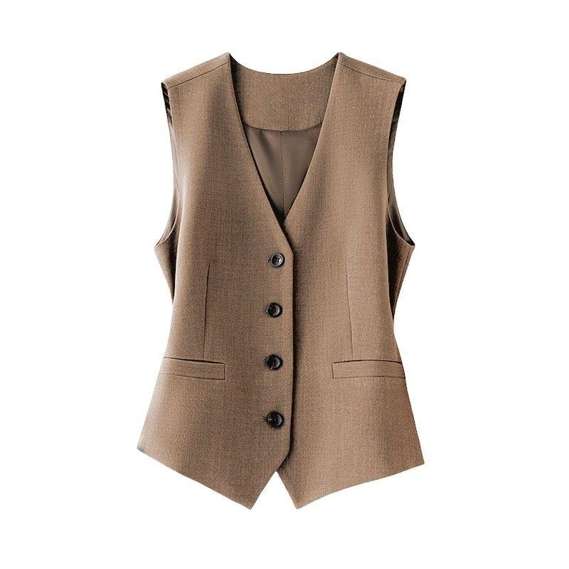 Design Women Vest Layered Professional Stylish Sleeveless Waistcoat Casual Outerwear