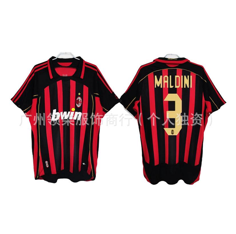 AC Milan retro jersey 0607 season Kaka Maldini Ronaldini Ronaldinho Pirlo collector's edition football jersey