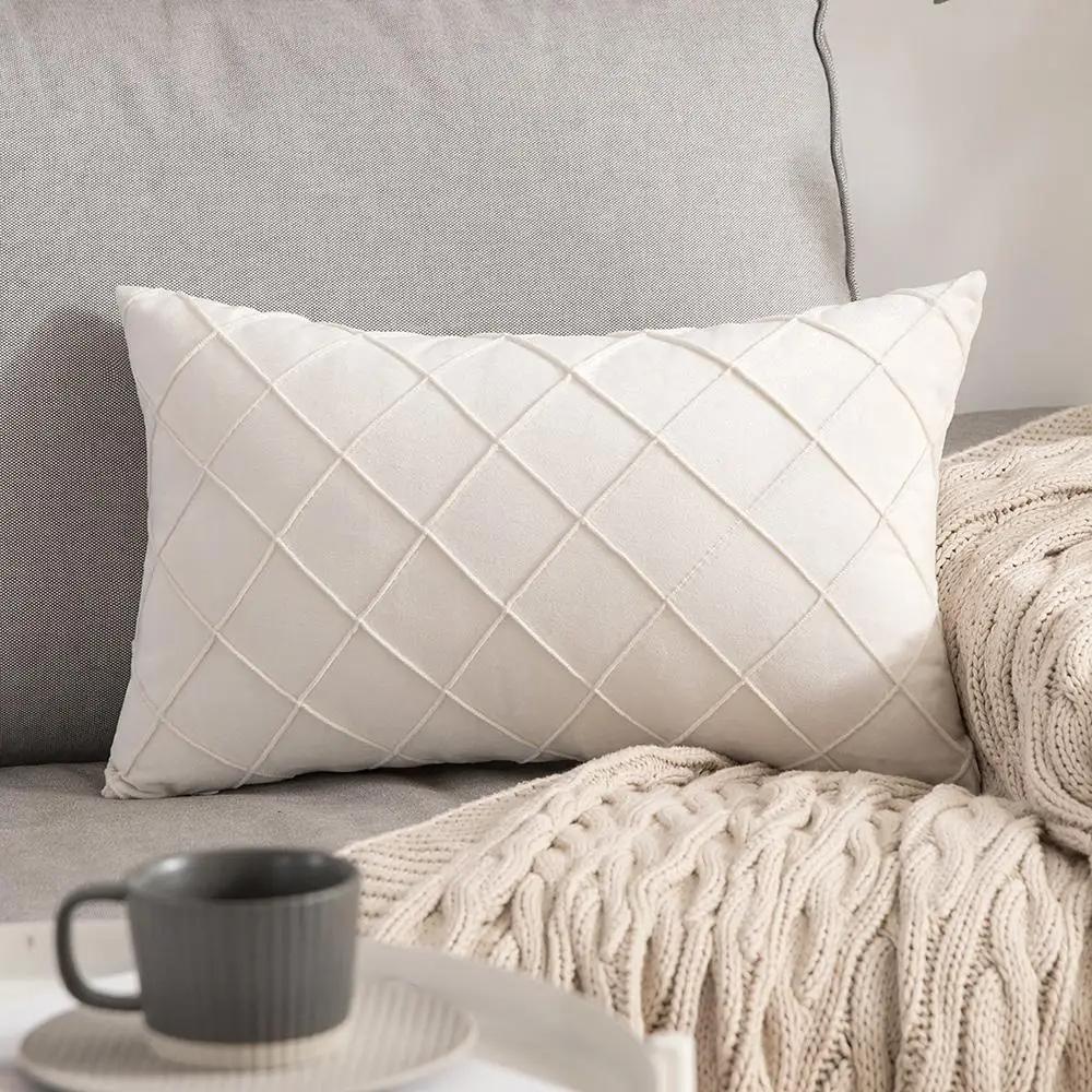 1pc Plaid Velvet Cushion Cover 45*45 30*50 Decorative Pillowcase Super Soft Design Throw Pillow Cover Home Decor Pillow Case