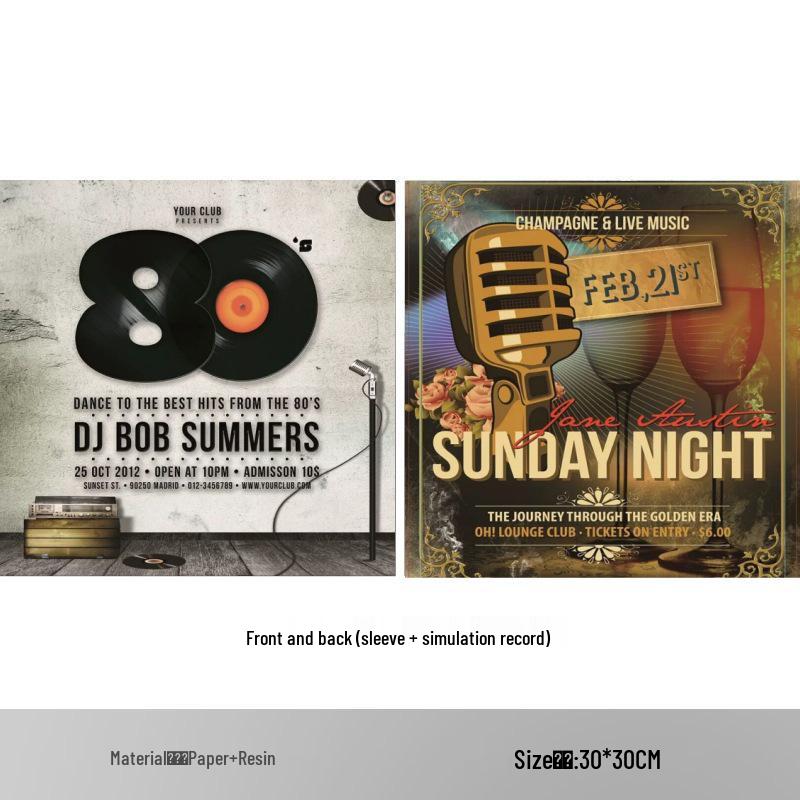 Modern Retro Music Theme Vinyl Record Poster - Wall Decoration