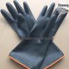 Black Extra Long & Thick Acid/Alkali-Resistant Rubber Gloves - Waterproof & Durable for Industrial Use
