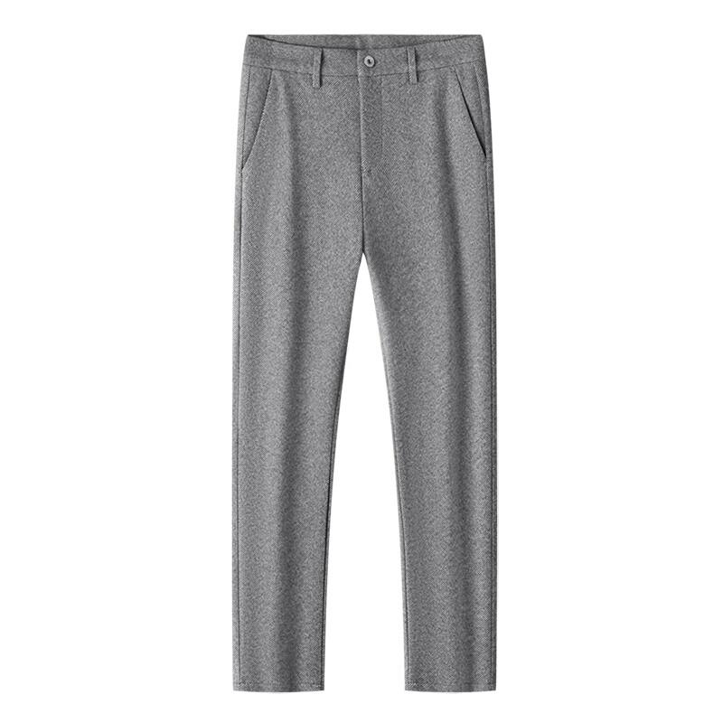 MONTAGUT Men's Thickened Wool Blend Business Casual Pants