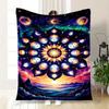 "Celestial Harmony Mandala Wall Art Print"Blanket Flannel Throw Blanket for Sofa, Bed, Travel, Camping, Office