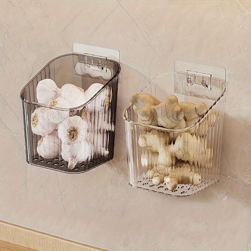 One Plastic Storage Container, a Kitchen Organizer Basket Designed for Onions, Garlic, And Ginger, Ideal for Home Organization.