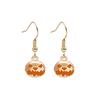 Popular Halloween Earrings Series, Simple Halloween Pumpkin Head Earrings, Alloy Drip Earrings