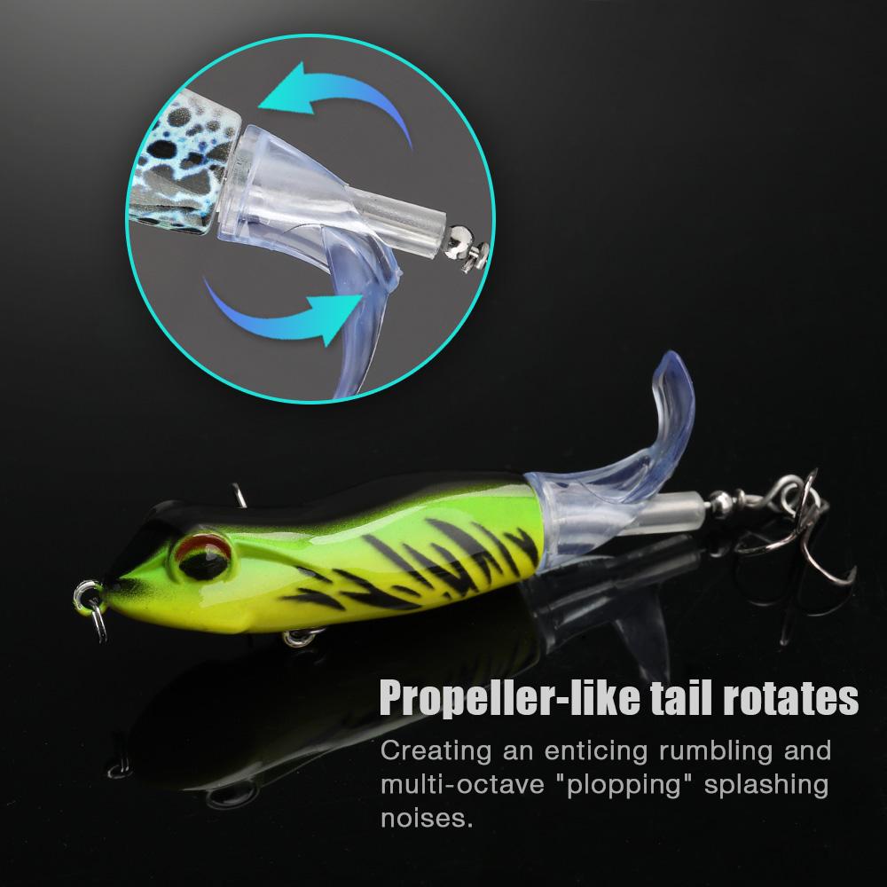 9cm 11g Topwater Plopper Lure Rotating Tail Hard Bait Floating Wobbler for Bass Pike Fishing