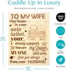 To My Wife Blanket from Husband Mothers Day Christmas Birthday Valentines Throw Blanket Gift Idea