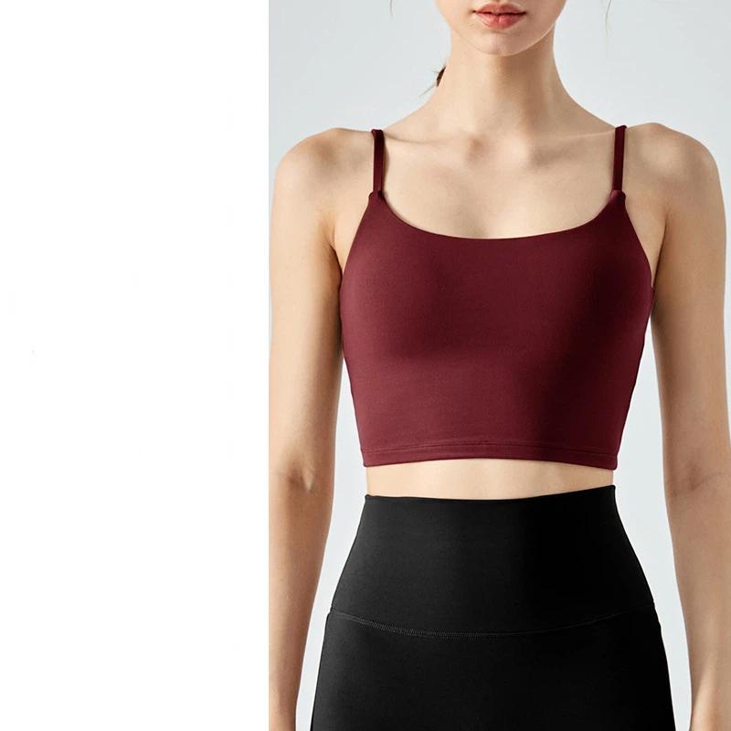 Summer New Yoga Vest Women Seamless Sports Bra Vest Style Square Collar Suspender Fitness Sports Bra