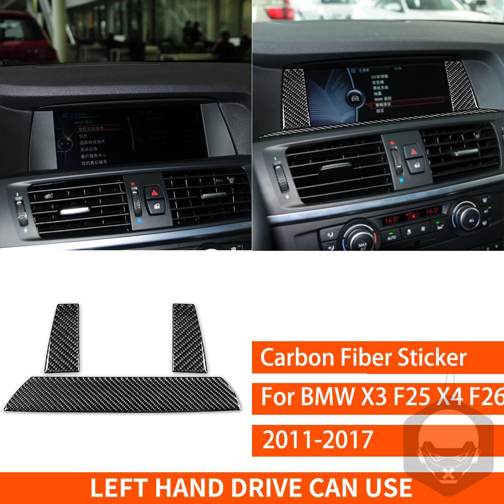 For BMW X3 F25 X4 F26 2011 2012 2013 2014 2015 2016 2017 Center Console Trim Real Carbon Fiber Stickers Car Interior Accessories