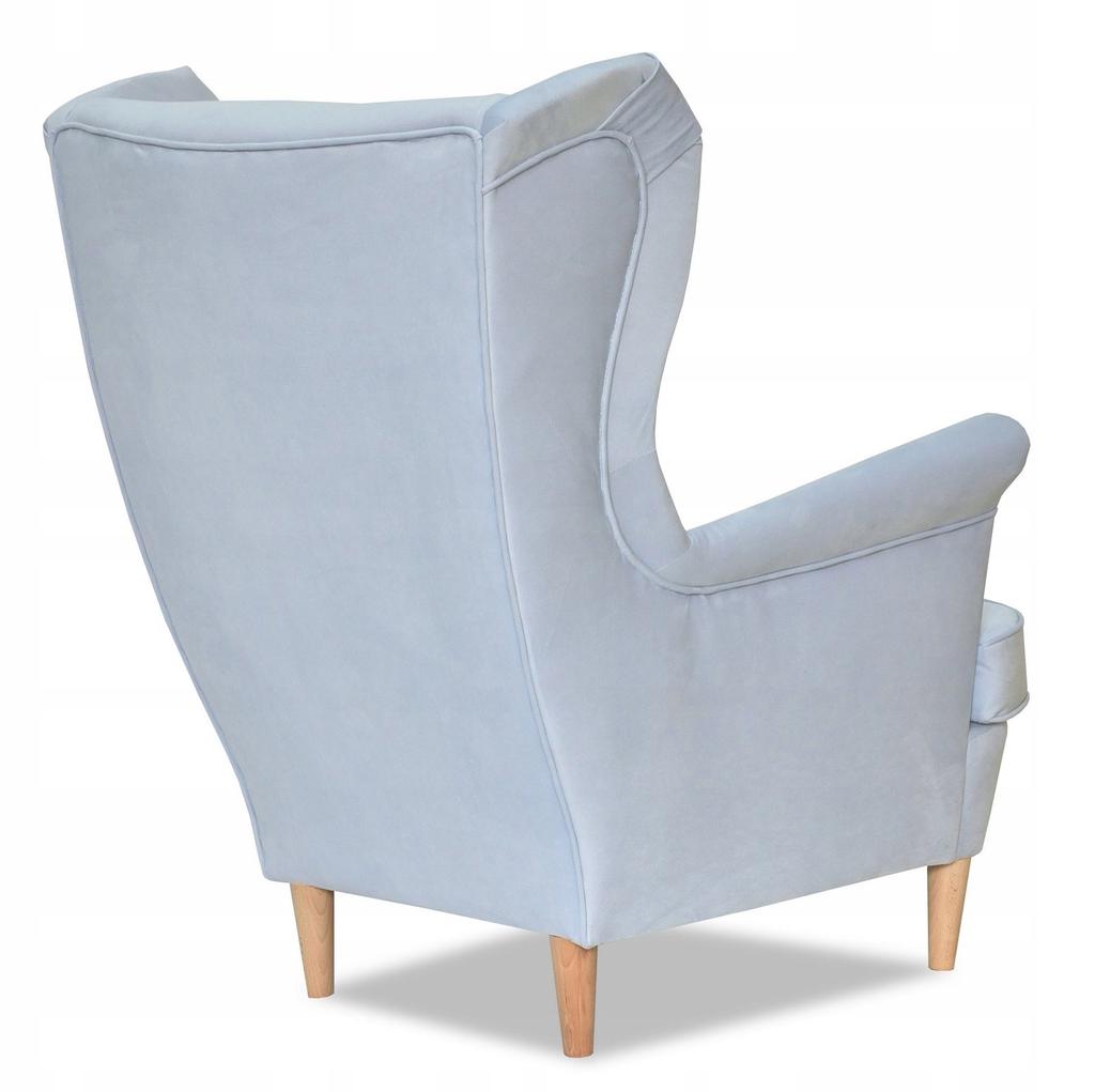 ARI Wing Chair with Footrest, Scandinavian Family Meble Blue