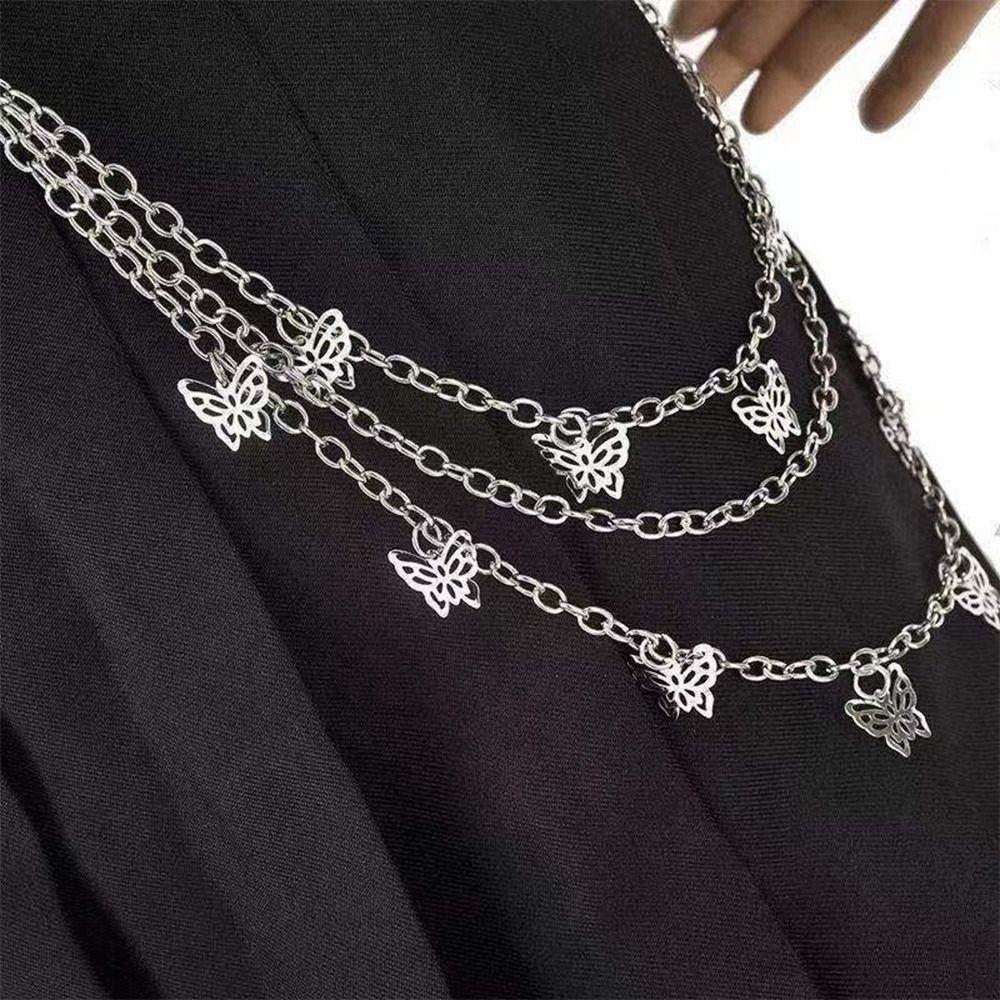 Fashion Gothic Punk Street Belt Metal Alloy Hip Hop Multi-layer Trousers Keychain Detail Charm Waist Chain Gift Idea