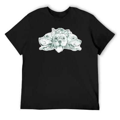 American Bully Cerberus T-Shirt Kawaii Clothes Oversize T-shirts Man Street Wear Graphic T Shirt Vintage Men T Shirts