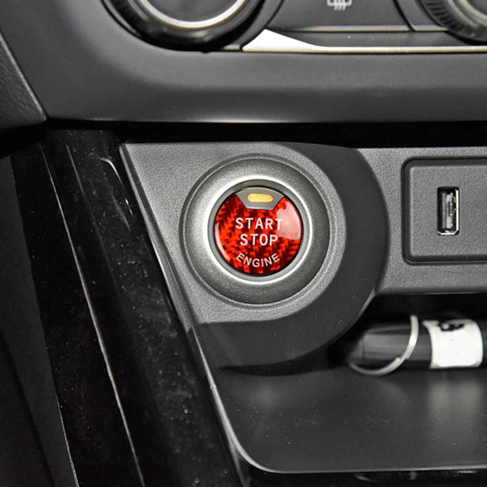 Red Carbon Fiber Engine Start Stop Push Button Cover For Nissan Infiniti Q50 Q60