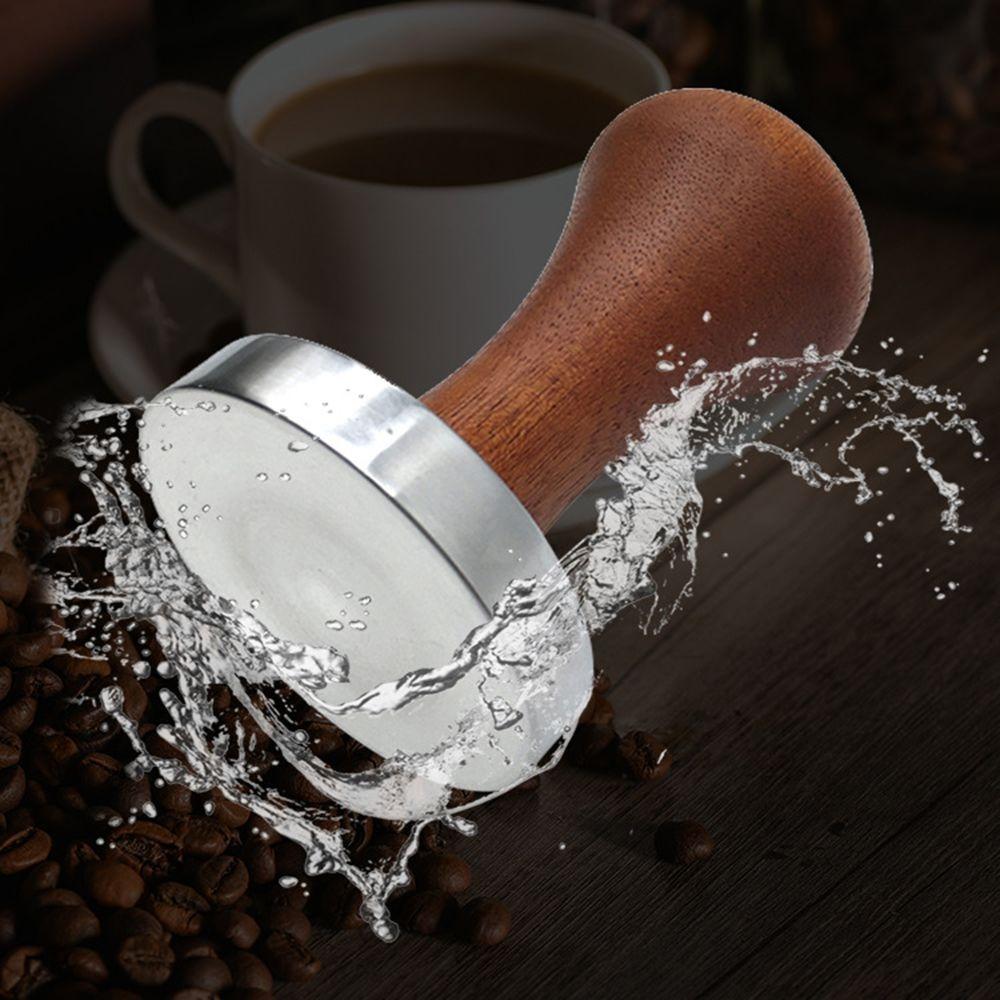Schwarzer Holzgriff Massivholz Espresso Kaffeetamper Kaffeeverteiler Nivellierwerkzeug Siebträger