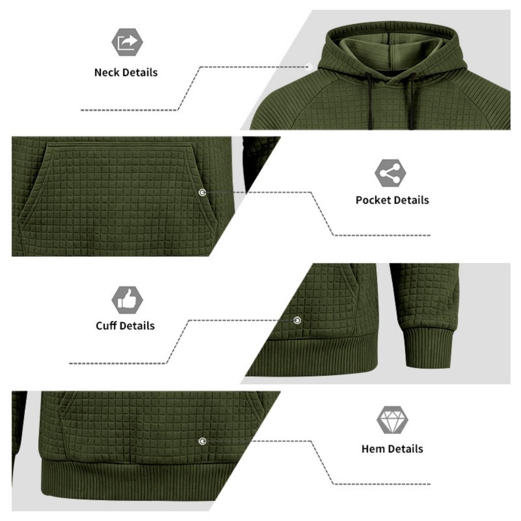 Men's Knit Hooded Long Sleeve Sweatshirt Casual Pullover for Fall and Winter