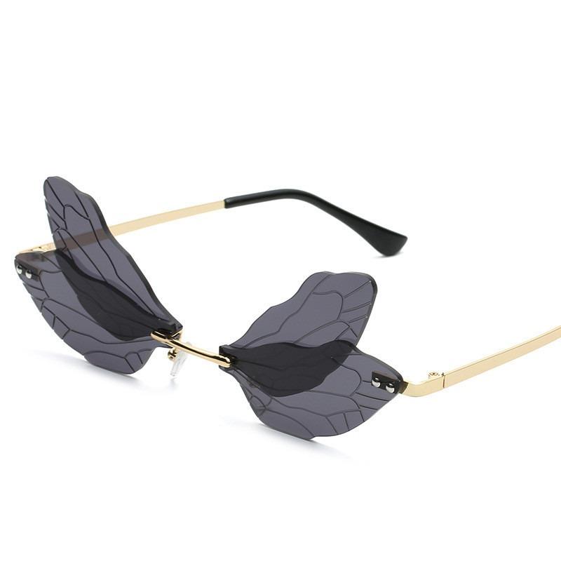 1PC Plastic New Gradient Dragonfly Street Photography Personalized Sunglasses Fashion Trendy Women