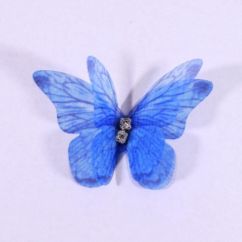 50Pcs Double-layer Chiffon Butterfly Embroidered Patches  Bridal Hair Accessories