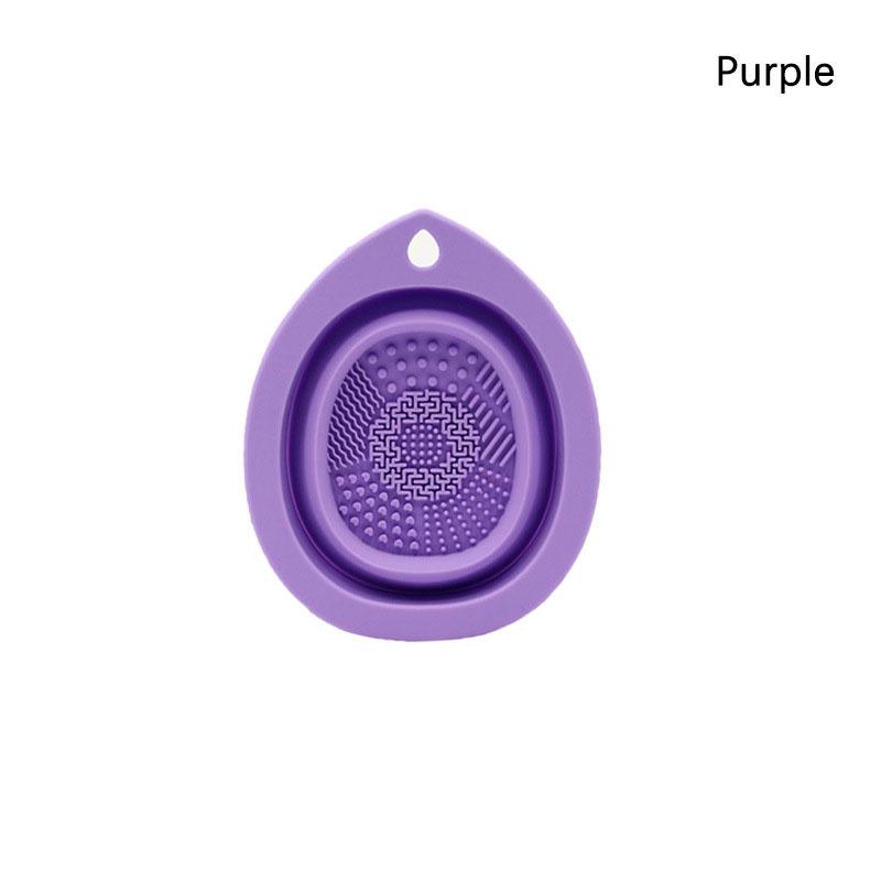 Silicone Foldable Makeup Brush Cleaner, Brush Scrubber Bowl, Portable Washing Tool Cosmetic Brush Cleaner