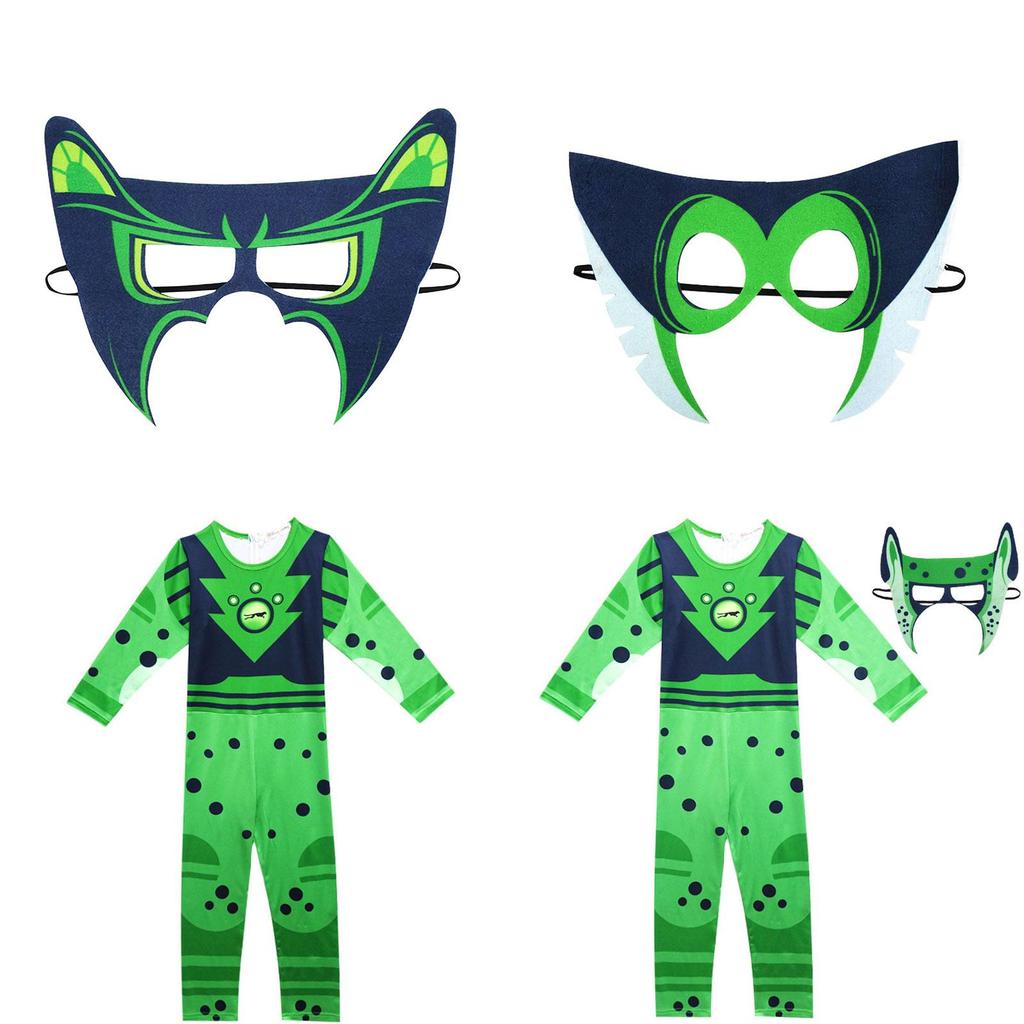 Kostým Wild Kratts Síla zvířete pro děti se zelenou námořnickou kombinézou a maskou