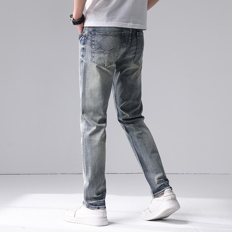 Primăvară și Vară Nou Jeans și Pantaloni pentru Bărbați din Bumbac Pur Slim Drepți Elastici Bărbați