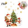 Flexible DIY Window Stickers Cartoon Christmas Sticker, Removable Santa Snowman Tree Decal, Waterproof Easy Paste Glass Decorations Static Cling