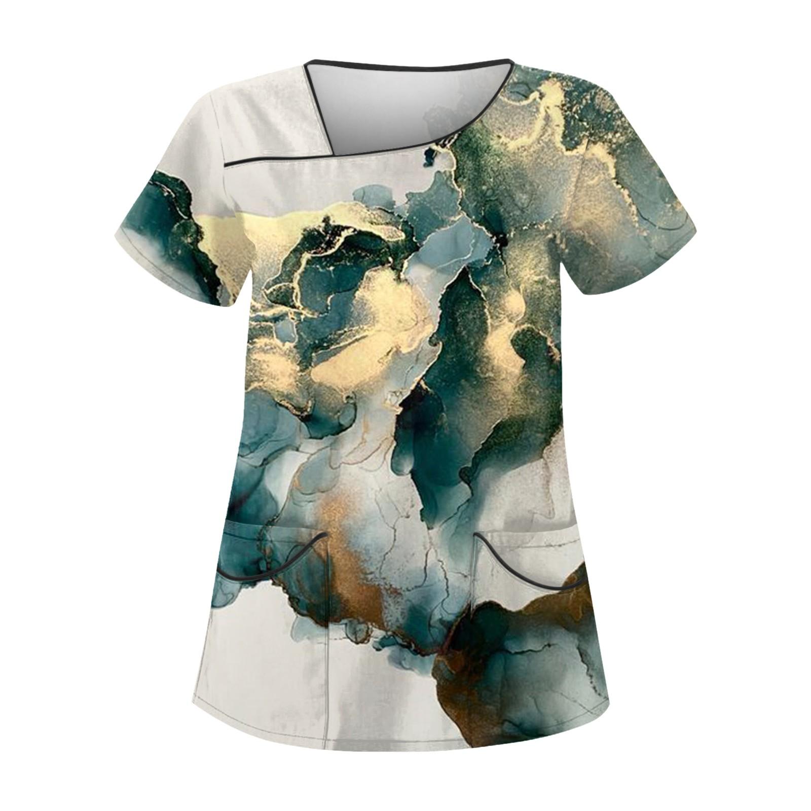 

Женская рабочая одежда с принтом в стиле ретро, ​​скошенным воротником и двухслойным верхом с карманами M золотой