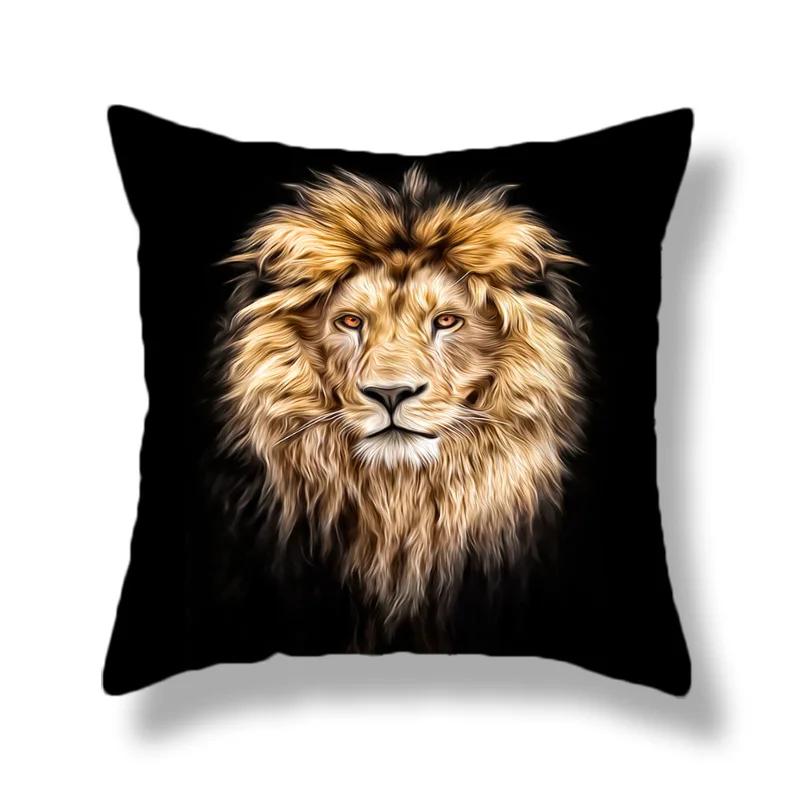45X45CM Wild Animal Lion Tiger Cushion Pillow Cover Sofa Chair