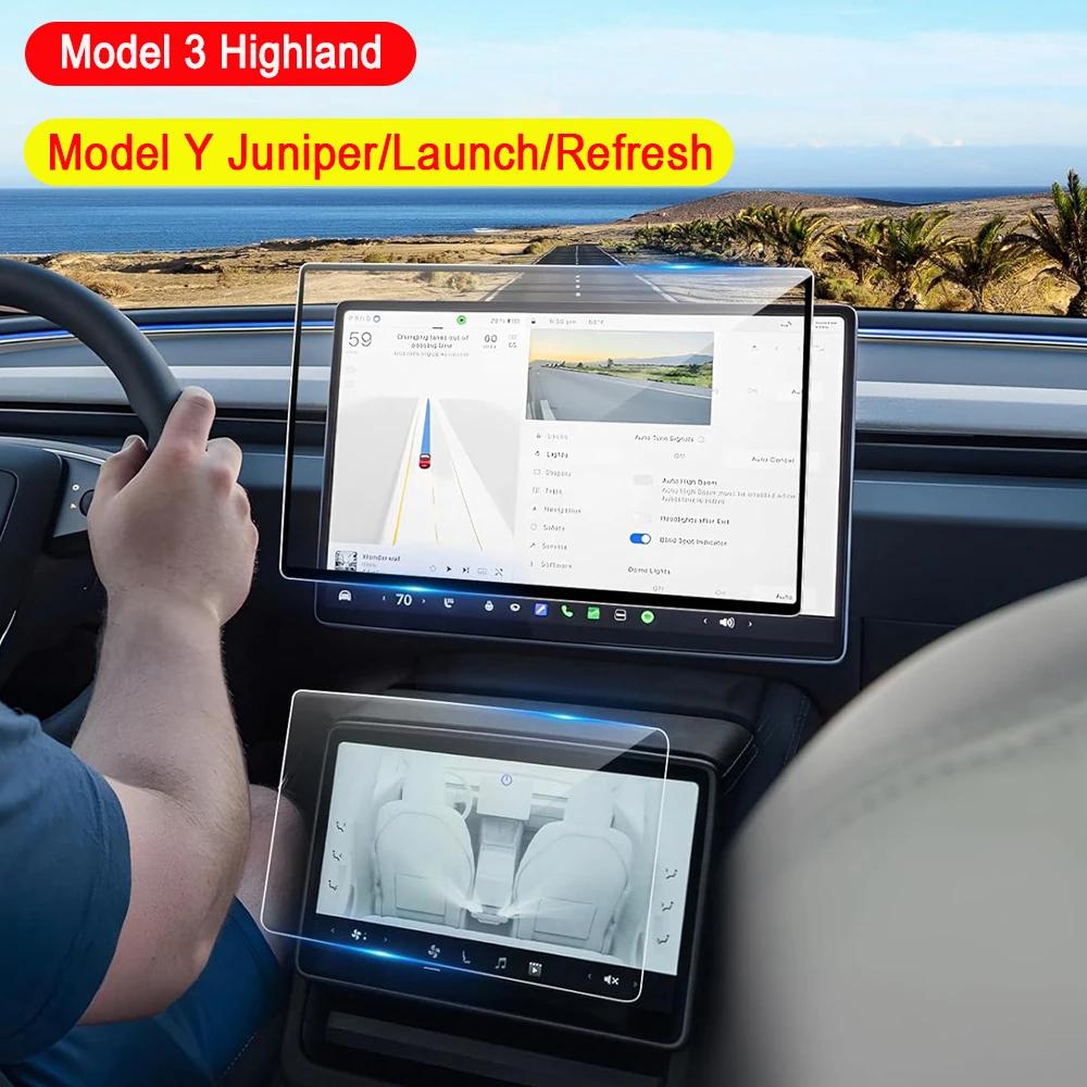 Tempered Glass Screen Protector For Tesla Model 3 Y Highland Juniper 2024-2025 HD Center Control Film Protection