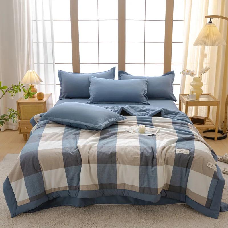 1 piece of summer quilt air-conditioned soft bedding non-slip skin-friendly small fresh printed bubble cotton