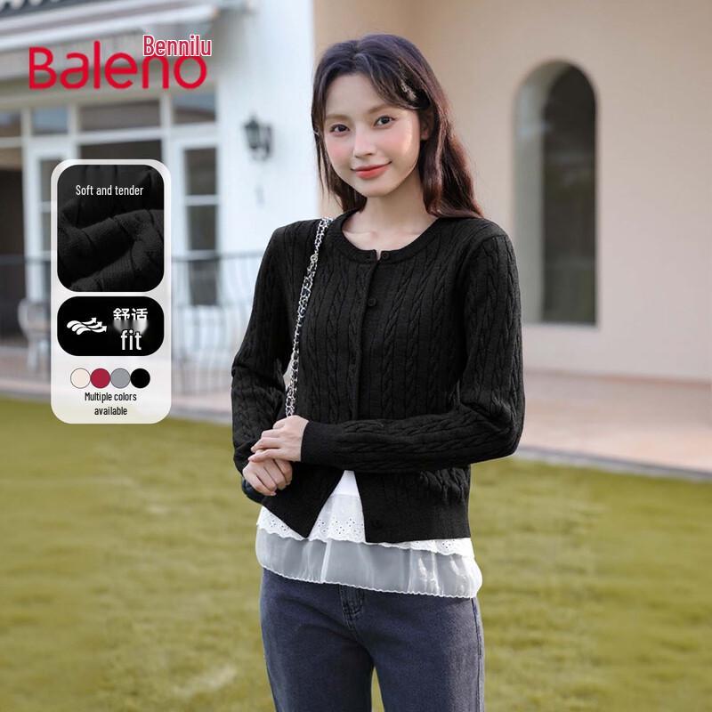 Baleno Women's Cable Knit Cardigan Sweater