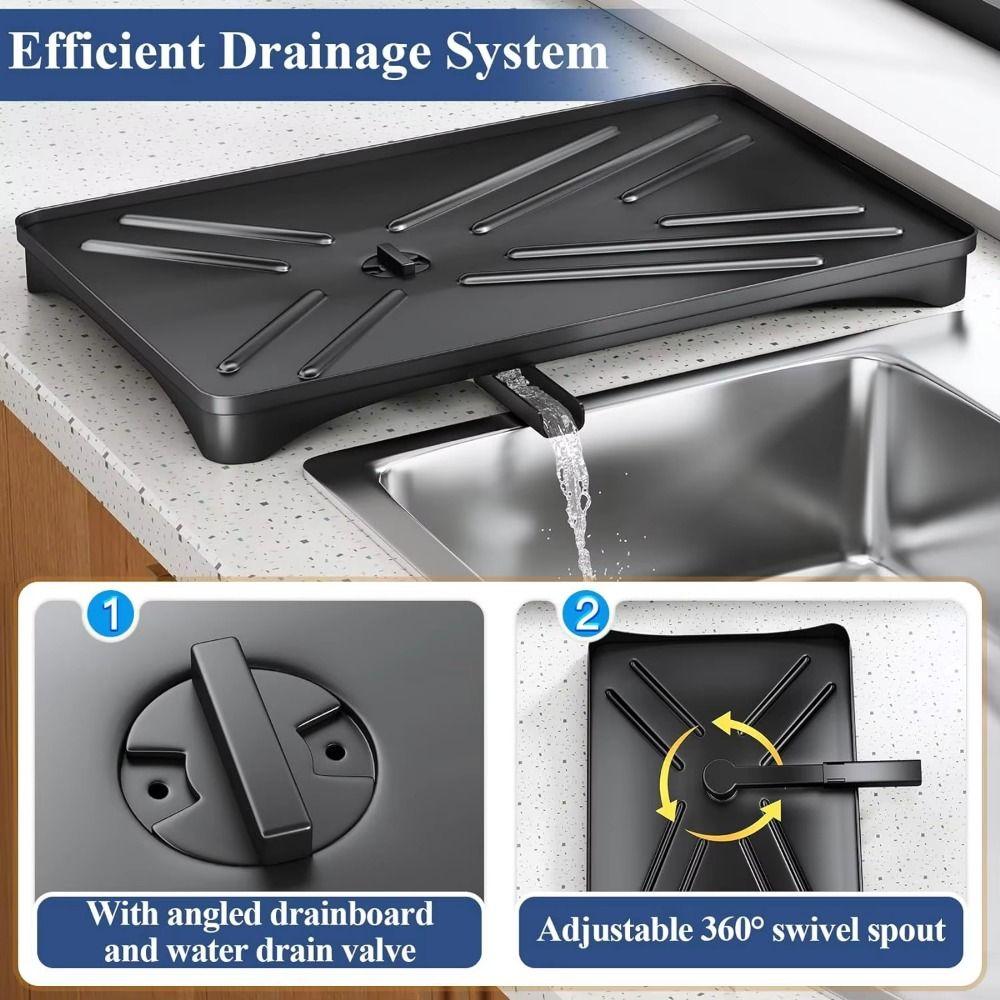 Extendable Dish Drying Rack Large Capacity Dish Drainer Kitchen Counter Organizer  Counter Sink
