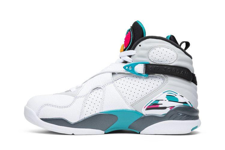 Men's Sneakers Jordan 8 Retro South Beach White/White-Turbo Green-Neutral Grey