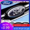 New 2026 Car Sticker 22.5x9cm Metal Front Rear Emblem Badge Trunk Hood Aluminum Decal 1PC for Ford Fusion Focus Fiesta Kuga Mond