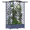 Raised Garden Bed with Trellis and Hanging Roof Gray 124 X 40 X 126 Cm PP